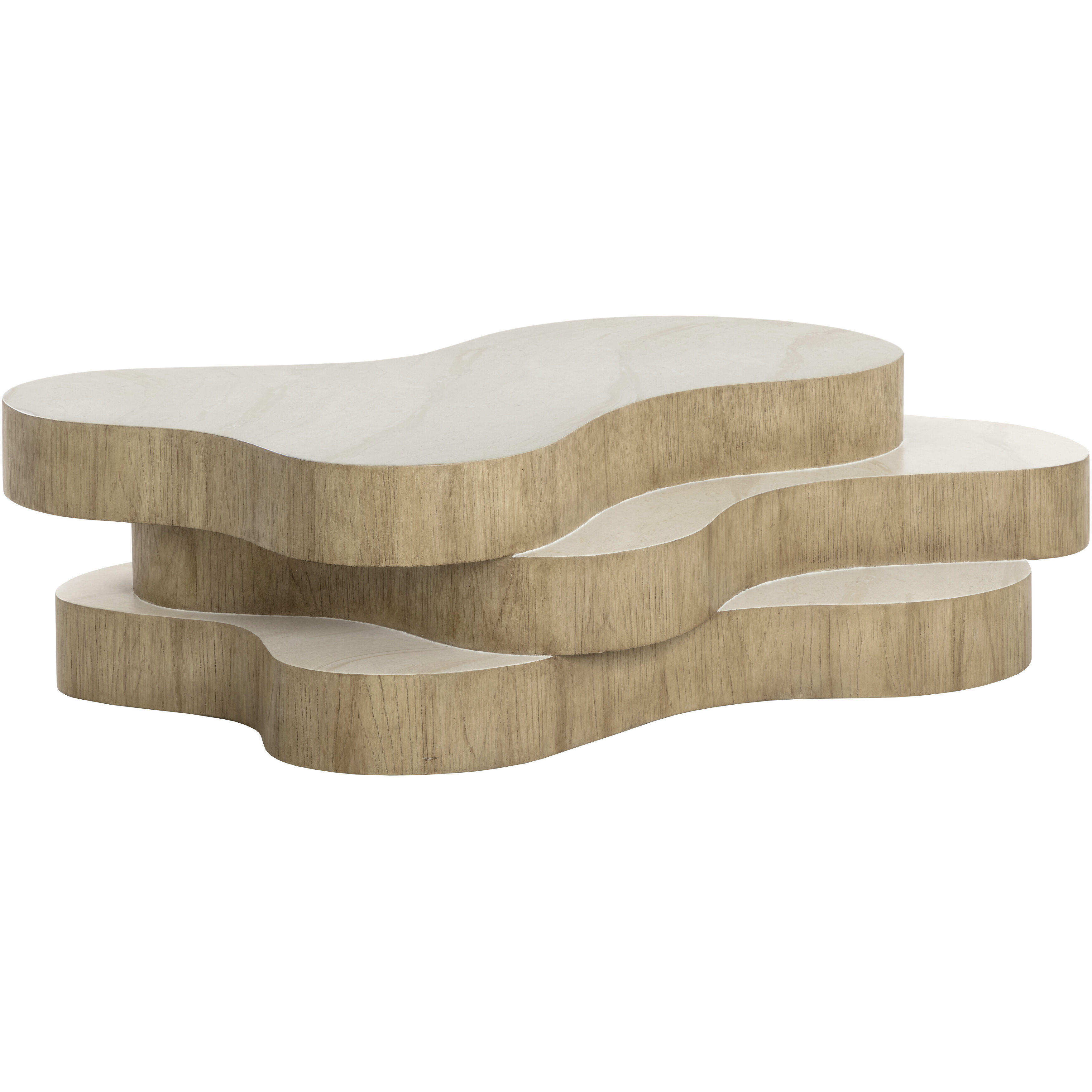 Geddes 60 X 38 inch Light Brown with Cream Outdoor Coffee Table